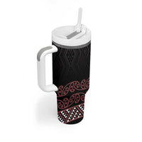Maori Taniko Patterns Tumbler With Handle Brown Niho Taniwha Mix Paatiki Motifs