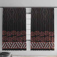 Maori Taniko Patterns Window Curtain Brown Niho Taniwha Mix Paatiki Motifs