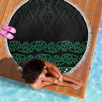 Maori Taniko Patterns Beach Blanket Pounamu Niho Taniwha Mix Paatiki Motifs