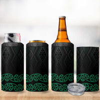 Maori Taniko Patterns 4 in 1 Can Cooler Tumbler Pounamu Niho Taniwha Mix Paatiki Motifs