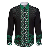 Maori Taniko Patterns Family Matching Long Sleeve Bodycon Dress and Hawaiian Shirt Pounamu Niho Taniwha Mix Paatiki Motifs