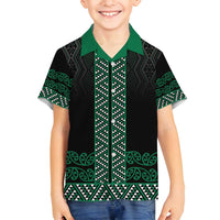 Maori Taniko Patterns Family Matching Long Sleeve Bodycon Dress and Hawaiian Shirt Pounamu Niho Taniwha Mix Paatiki Motifs