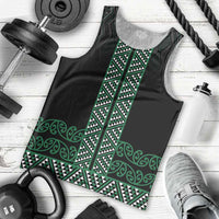 Maori Taniko Patterns Men Tank Top Pounamu Niho Taniwha Mix Paatiki Motifs