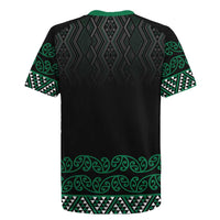 Maori Taniko Patterns Rugby Jersey Pounamu Niho Taniwha Mix Paatiki Motifs