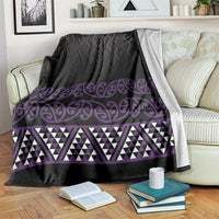 Maori Taniko Patterns Blanket Purple Niho Taniwha Mix Paatiki Motifs