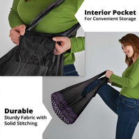 Maori Taniko Patterns Grocery Bag Purple Niho Taniwha Mix Paatiki Motifs