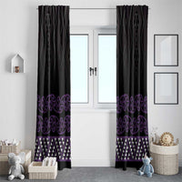 Maori Taniko Patterns Window Curtain Purple Niho Taniwha Mix Paatiki Motifs