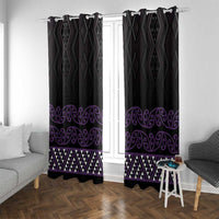 Maori Taniko Patterns Window Curtain Purple Niho Taniwha Mix Paatiki Motifs