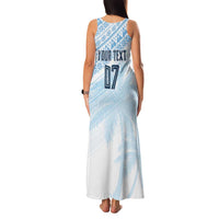 Fiji Rugby Custom Kaiviti Masi Family Matching Tank Maxi Dress and Hawaiian Shirt Turquoise - Polynesian Pride