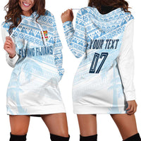 Fiji Rugby Custom Kaiviti Masi Hoodie Dress Turquoise LT7 - Polynesian Pride