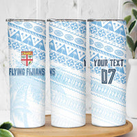 Fiji Rugby Custom Kaiviti Masi Skinny Tumbler Turquoise LT7 - Polynesian Pride