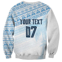 Fiji Rugby Custom Kaiviti Masi Sweatshirt Turquoise - Polynesian Pride