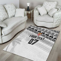 Fiji Rugby Custom Kaiviti Masi Area Rug Black - Polynesian Pride