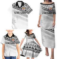 Fiji Rugby Custom Kaiviti Masi Family Matching Puletasi and Hawaiian Shirt Black - Polynesian Pride