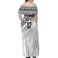 Fiji Rugby Custom Kaiviti Masi Off Shoulder Maxi Dress Black LT7 - Polynesian Pride