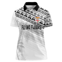 Fiji Rugby Custom Kaiviti Masi Women Polo Shirt Black LT7 Female Black - Polynesian Pride