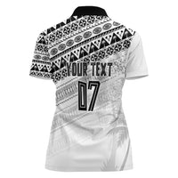 Fiji Rugby Custom Kaiviti Masi Women Polo Shirt Black LT7 - Polynesian Pride