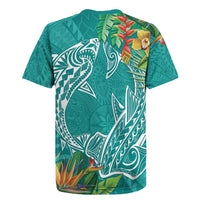 Polynesia Rugby Jersey Sharks Duo Tropical Teal
