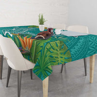 Polynesia Tablecloth Sharks Duo Tropical Teal