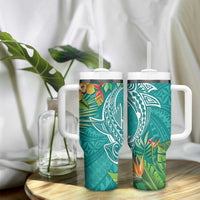 Polynesia Tumbler With Handle Sharks Duo Tropical Teal