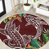Polynesia Round Carpet Sharks Duo Tropical Oxblood LT7 Oxblood - Polynesian Pride