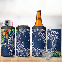 Polynesia 4 in 1 Can Cooler Tumbler Sharks Duo Tropical Navy