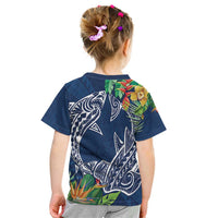 Polynesia Kid T Shirt Sharks Duo Tropical Navy