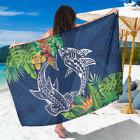 Polynesia Sarong Sharks Duo Tropical Navy