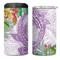 Polynesia 4 in 1 Can Cooler Tumbler Sharks Duo Tropical Lavender