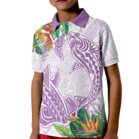 Polynesia Kid Polo Shirt Sharks Duo Tropical Lavender