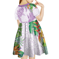 Polynesia Kid Short Sleeve Dress Sharks Duo Tropical Lavender