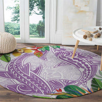 Polynesia Round Carpet Sharks Duo Tropical Lavender LT7 - Polynesian Pride