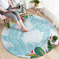Polynesia Round Carpet Sharks Duo Tropical Turquoise LT7 - Polynesian Pride