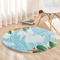 Polynesia Round Carpet Sharks Duo Tropical Turquoise LT7 - Polynesian Pride