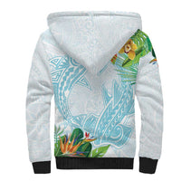 Polynesia Sherpa Hoodie Sharks Duo Tropical Turquoise