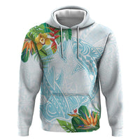 Polynesia Zip Hoodie Sharks Duo Tropical Turquoise LT7 Pullover Hoodie Turquoise - Polynesian Pride