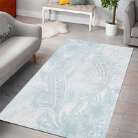 Polynesia Area Rug Sharks Duo Tropical Off White