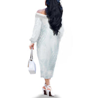 Polynesia Family Matching Off The Shoulder Long Sleeve Dress and Hawaiian Shirt Sharks Duo Tropical Off White LT7 - Polynesian Pride