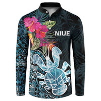 Niue Personalised Button Sweatshirt Hiapo Mix Coconut Crab
