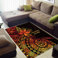 Niue Fakaalofa Atu Personalised Area Rug Whale Hiapo Fiery Motif