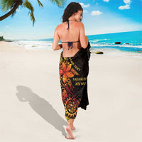 Niue Fakaalofa Atu Personalised Sarong Whale Hiapo Fiery Motif