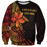 Niue Fakaalofa Atu Personalised Sweatshirt Whale Hiapo Fiery Motif
