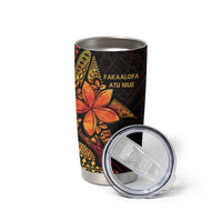 Niue Fakaalofa Atu Tumbler Cup Whale Hiapo Fiery Motif