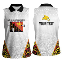 Personalized Papua New Guinea Women Sleeveless Polo Shirt Hapi De bilong Indipendens PNG