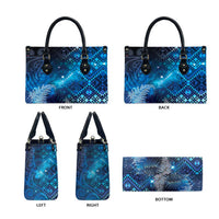 Aotearoa Taniko Matariki Leather Bag Cosmic Blue LT7 - Polynesian Pride