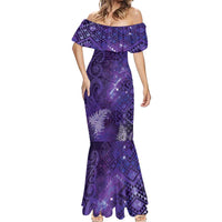 Aotearoa Taniko Matariki Mermaid Dress Cosmic Violet
