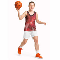 Aotearoa Taniko Matariki Basketball Jersey Cosmic Red LT7 - Polynesian Pride