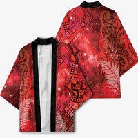 Aotearoa Taniko Matariki Kimono Cosmic Red LT7 - Polynesian Pride