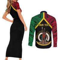 Vanuatu 44th Independence Anniversary Couples Matching Short Sleeve Bodycon Dress and Long Sleeve Button Shirt