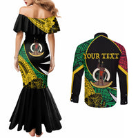 Vanuatu Independence Day Yumi 44 Couples Matching Mermaid Dress and Long Sleeve Button Shirt